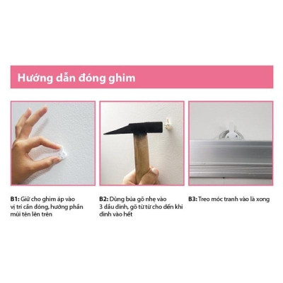 10 Móc Nhựa Đinh 3 Chân Treo Tranh, Ảnh, Đồng Hồ, Đồ Gia Đình, Đóng Tường Chịu Lực, Takyhome 2220Set10
