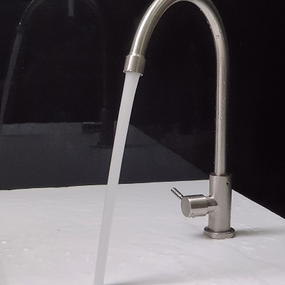 Vòi rửa chén lạnh Inox SUS 304 Eurolife EL-T017 (Trắng vàng)