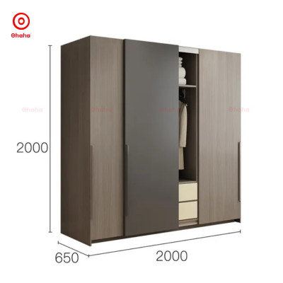 TỦ QUẦN ÁO GỖ CÔNG NGHIỆP CAO CẤP CÁNH LÙA OHAHA - CL027