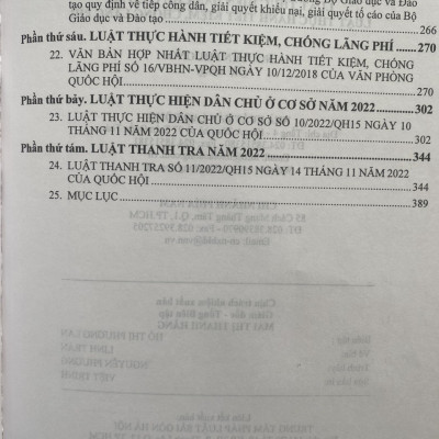 Luật Thanh tra - Luật Phòng chống tham nhũng - Luật Thực hiện dân chủ ở cơ sở - Luật Thực hành tiết kiệm chống lãng phí 