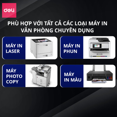 500 Tờ Giấy A4 Deli Giấy In Photo Cao Cấp Chính Hãng Loại Dày - Giấy Vẽ Chống Lóa Mỏi Mắt  