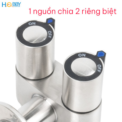 Van chia nước 2 đầu cho bồn cầu và vòi xịt inox 304 Hobby home decor VIN5