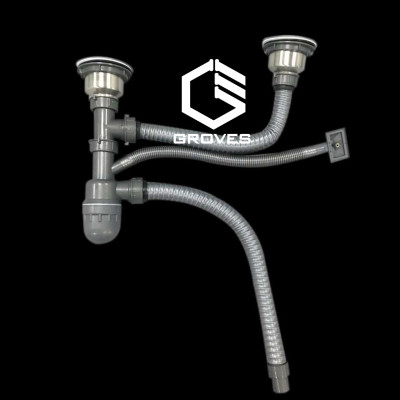 CHẬU RỬA BÁT, CHÉN INOX 2 HỐ CÂN GRBC7843C 