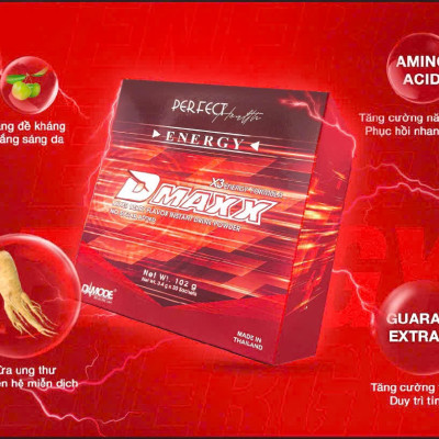 DMAXX thức uống bổ sung vitamin năng lượng không đường DAMODE 57 gói màu đỏ mỗi gói 2,2gr