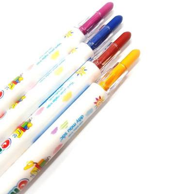 Bút Sáp Màu Xoay - 18 Màu DK 3302-18 (Hộp Nhựa PP)