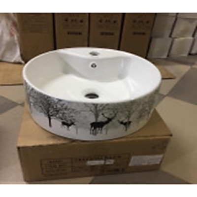 Chậu lavabo đặt bàn TRÒN GROVES GLV103F (410x410x140)