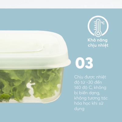 Bộ 3 hộp thực phẩm vuông Hokkaido 500-1000-2000ml ( Tặng kèm Sticker) - INOCHI - chất lượng tiêu chuẩn Nhật Bản