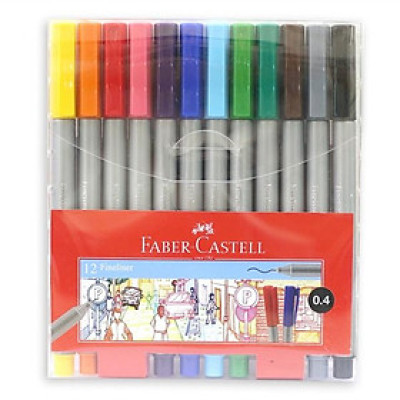 Bút dạ kim nắp kẹp 12 màu Faber 150712