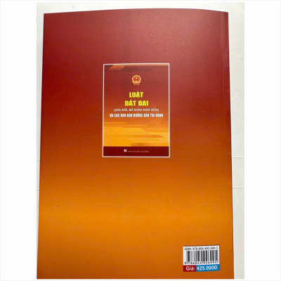 Sách Luật Đất Đai sửa đổi, bổ sung năm 2024 và Các Văn Bản Hướng Dẫn Thi Hành - V2478TP