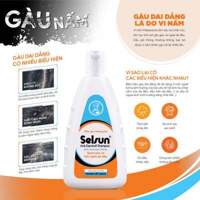 Dầu gội Selsun chống gàu, sạch gàu & hết ngứa da đầu Selsun Anti-Dandruff Shampoo 250ml