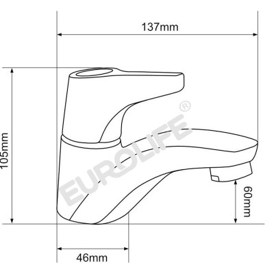 Vòi Lavabo lạnh Eurolife EL-114 (Trắng bạc)