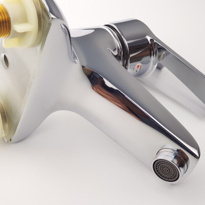 Vòi Lavabo nóng lạnh 2 chân Đồng mạ Chrome Eurolife EL-AZA03-1 (Trắng bạc)