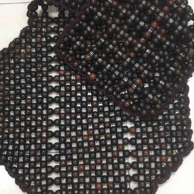 Đệm Lót Ghế Xe Ô Tô Hạt Gỗ Mun Cao Cấp Hạt 18ly - Móc Viền Tay Thủ Công ( Mian.vn )