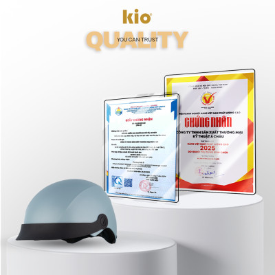 Mũ Bảo Hiểm Nửa Đầu Kio SafeStyle Go KN01LT, Lưỡi Trai Che Nắng, Lót Kháng Khuẩn, Thoáng Khí