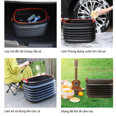 Thùng Đựng Đồ Gấp Gọn Đa Năng-Hộp Để Đồ Ô Tô 37L Chất Lượng Cao Chịu Tải Lớn - Hàng Loại 1 - Chính Hãng MINIIN