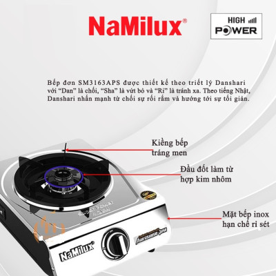 Bếp gas đơn Namilux SM3163APS|Bếp Gas - Lửa Mạnh - Hàng chính Hãng