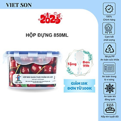 [TẶNG KHAY RÁO NƯỚC] Hộp Đựng Thực Phẩm VIETSON 850ml Nắp Khóa 4 Cạnh Kín Hơi
