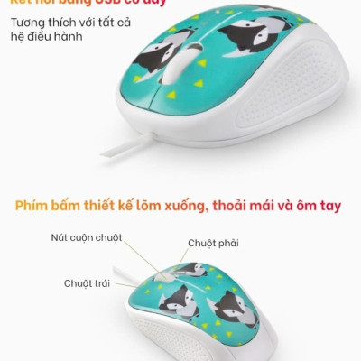 Chuột máy tính có dây PMC1005 giá Tốt, đèn LED hoạ tiết bắt mắt Dây Dài Thiết Kế Ôm Tay Thuận Cả 2 Tay Văn Phòng USB Cho Máy Tính Laptop Tivi - Hàng Nhập Khẩu