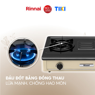 Bếp gas dương Rinnai RV-A271Y(EB) mặt bếp men và kiềng bếp men - Hàng chính hãng