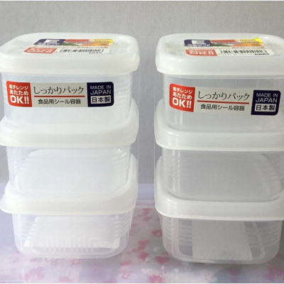 Combo 03 Set hộp nhựa Nakaya 200ml bảo quản thức ăn trong rủ lạnh, có nắp mềm - Nội địa Nhât (03 hộp/Set)