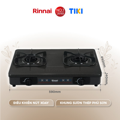 Bếp gas dương Rinnai RV-615Slim-SCH(VP) mặt bếp kính Schott và kiềng bếp men - Hàng chính hãng.