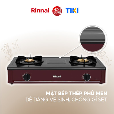 Bếp gas dương Rinnai RV-B271SR(EB) mặt bếp men và kiềng bếp men - Hàng chính hãng.