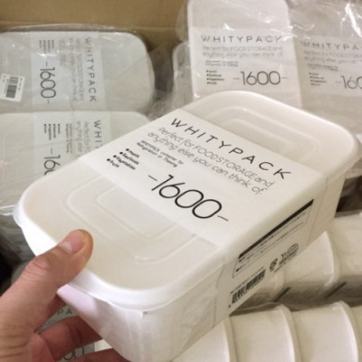 Hộp nhựa nắp mềm Whity Pack 1600ml dùng được trong lò vi sóng - nội địa Nhật Bản