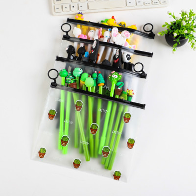 Bộ 10 bút viết nhiều màu sắc dễ thương tặng kèm túi zip