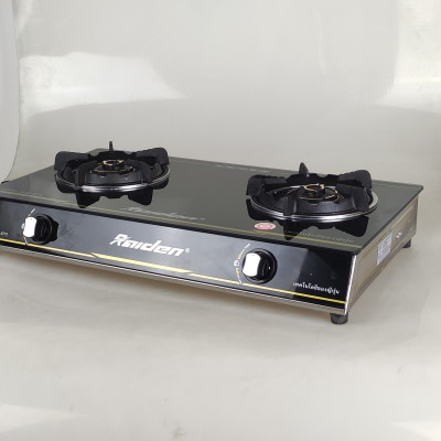 Bếp ga đôi kiếng cường lực Raiden RDB2210, đầu đốt đồng mũ coa cấp, kiềng gang-Hàng chính hãng