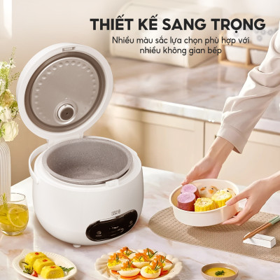 Nồi cơm điện Lebenlang LBL0589 dung tích 1200ml, công suất 500W, thiết kế đơn giản hiện đại - hàng chính hãng