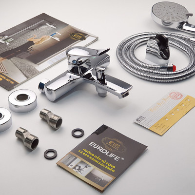 Bộ vòi sen nóng lạnh Đồng mạ Chrome Eurolife EL-ROS 01