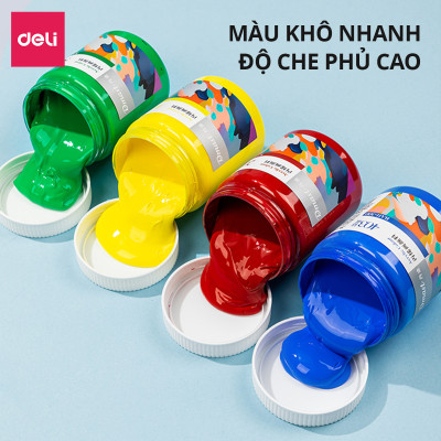 Màu Nước Acrylic Dmast Dạng Hũ 100ml Cao Cấp Deli - Dùng Để Custom Trên Vải Giày Tường Đá Full Bảng Màu Vẽ Chuyên Nghiệp