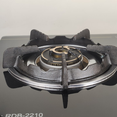 Bếp ga đôi kiếng cường lực Raiden RDB2210, đầu đốt đồng mũ coa cấp, kiềng gang-Hàng chính hãng