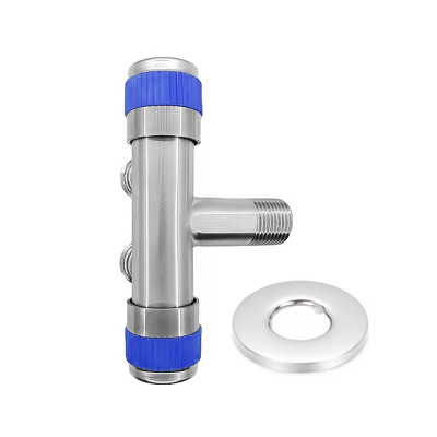 Van, vòi nước lạnh Inox đa năng -  2 van đóng mở riêng biệt, 1 đầu nguồn - 2 vòi nước 
