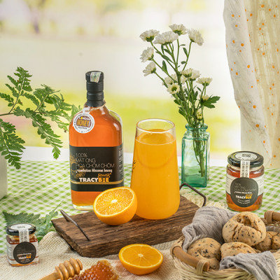 Hộp đôi quà tặng mật ong hoa chôm chôm Tracybee 600ml