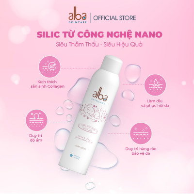 Xịt Khoáng BABY ALBA Chống Hăm Khô Rôm Sảy Giúp Da Bé Mịn Màng 300ML
