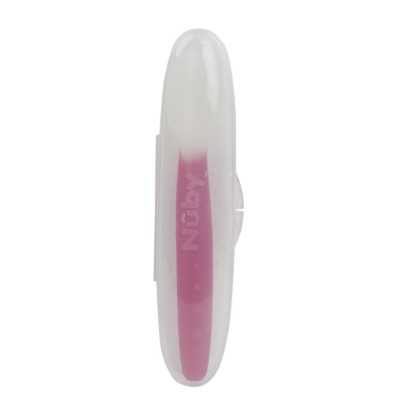 [ 5490-Nuby ] Thìa ăn dặm cao cấp, 100% silicone, dành cho trẻ từ 4 tháng tuổi trở lên ( NSX 10.06.2022 )