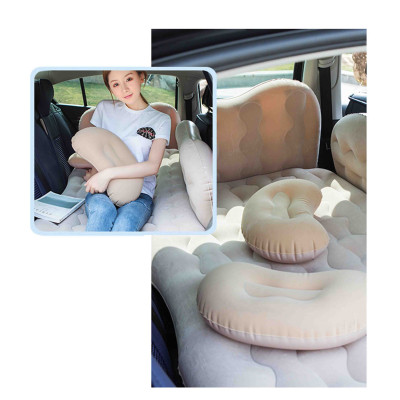 Nệm hơi vải nhung cao cấp có vân lướt sóng cho xe ô tô 7 chỗ, có ô để đồ. Tặng kèm bộ bơm hơi và bộ vá