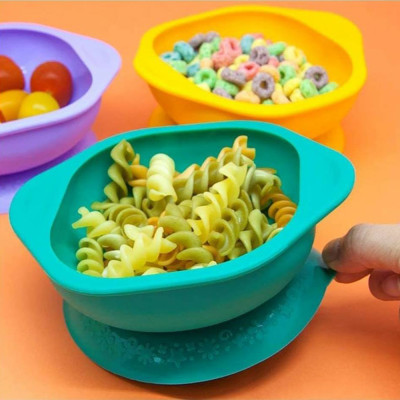 Bát ăn dặm silicon có đế hút chân không chống đổ cho bé Marcus & Marcus, từ 12 tháng