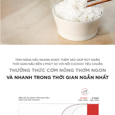 Nồi cơm điện tử áp suất kép Cuckoo CRP-ST1010FW (1.8L) (màu trắng) - Hàng Chính Hãng