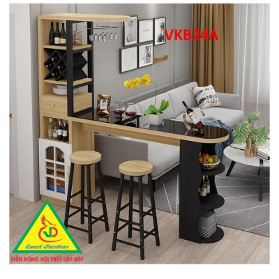 Quầy bar mini kết hợp tủ rượu VKB24A ( không kèm ghế) - Nội thất lắp ráp Viendong Adv