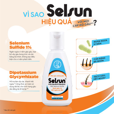 Dầu gội Selsun chống gàu, sạch gàu & hết ngứa da đầu Selsun Anti-Dandruff Shampoo 50ml