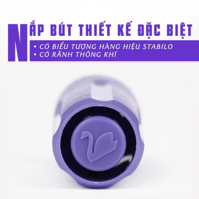 Hộp bút lông dầu STABILO Mark-4-all PERMANENT - Đầu tròn - Đen