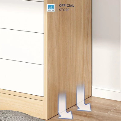 Tủ Quần Áo Gỗ Nhiều Ngăn Đa Năng Màu Trắng Phối Vân Gỗ Sồi SIB Decor TA09