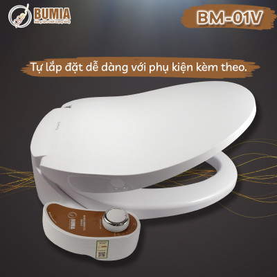 Combo 2 nắp bồn cầu thông minh dùng cơ Bumia bidet, tự rửa vệ sinh hậu môn và vệ sinh cho phụ nữ , vòi xịt vệ sinh thông minh, mã BM-01V