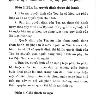 Luật Thi hành án hình sự (Hiện hành)