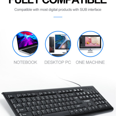 Bàn Phím Văn Phòng T-WOLF T15 USB- Hàng Chính Hãng