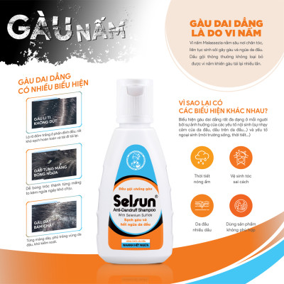 Dầu gội Selsun chống gàu, sạch gàu & hết ngứa da đầu Selsun Anti-Dandruff Shampoo 50ml