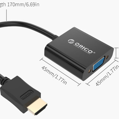 Đầu Chuyển HDMI Sang VGA Orico DHTV-C20 - Hàng Chính Hãng