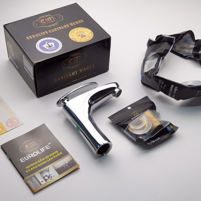 Vòi Lavabo nóng lạnh Đồng mạ Chrome Eurolife EL-CAM02 (Trắng bạc)